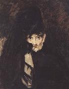 Edouard Manet Portrait de Berthe Morisot (mk40) oil on canvas